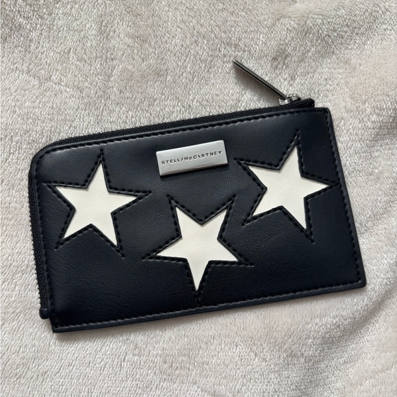 Stella McCartney Black Zipper Card Holder - Picture 1 of 7